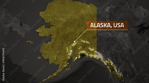 Map of Alaska, USA - Map Animation - Alaska GIS from World Map - Vox Map Style - State of USA - Infographic & Documentary Ready - 4K
