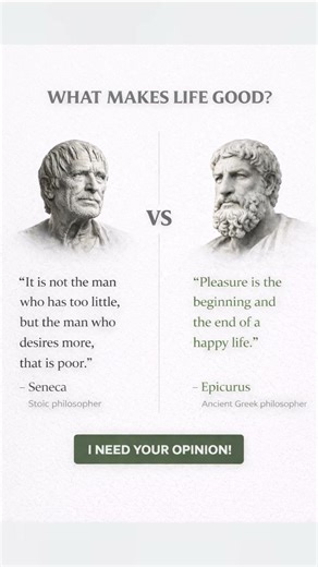 Seneca VS Epicurus on Happiness | WHAT MAKES LIFE GOOD?#philosophy #thoughts #deepquestions