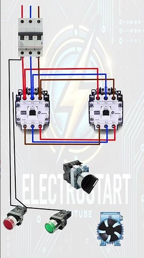 🔥 "See How a Forward-Reverse Motor Circuit Works – Fully Animated!" 🔥 #video #electrician #foryou