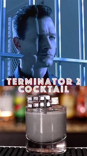 Cool Minty LIQUID METAL T-1000 Cocktail inspired by Terminator 2! #cocktail #terminator #shorts