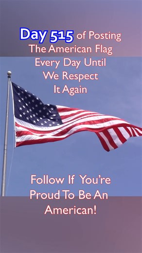 Day 515 of Posting the American Flag Every Day Until We Respect it Again... It's truly unfortunate that the American Flag isn't universally recognized for its profound symbolism anymore, embodying courage, unity, and the unwavering spirit of freedom. Regardless of political beliefs, prioritizing patriotism toward our country should be paramount. We are fortunate indeed to be Americans! Follow Along If You Are #ProPatriotism ! #america #unitedstates #unitedstatesofamerica #americanpatriot #patrio