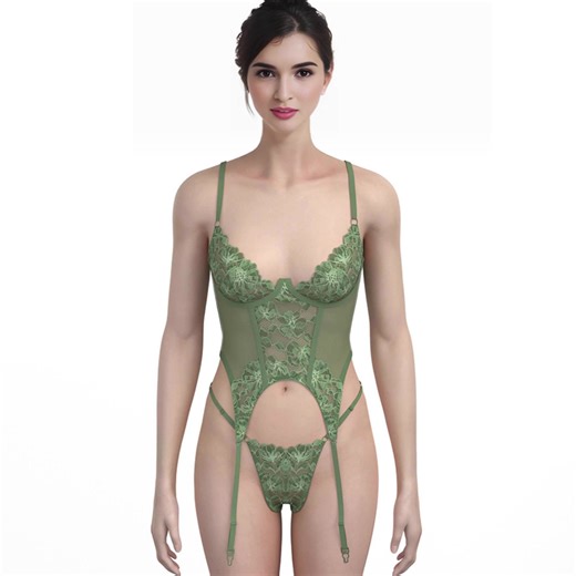 Corset Garter Belt 2-pieces Set Sexy Lingeries Bridal Bra Set Womens Underwear Customized Size Lace Thong