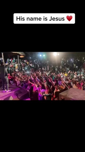 Outdoor Night Event with Uplifting Message