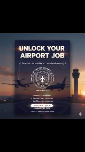 Wings Institute Vadodara | Air Hostess • Airport • Hotel on Instagram: "Airport Ground Staff job ka dream hai? Then one serious question: DCS aata hai? Wings Institute, Alkapuri Vadodara is launching India’s 1st Job-like DCS (Departure Control System) Training Program for students who are actively searching for: “airport ground staff course in Vadodara”, “DCS training in Gujarat”, “airport check-in counter training”, “aviation institute near me”, “airport jobs after 12th”, and “passenger service