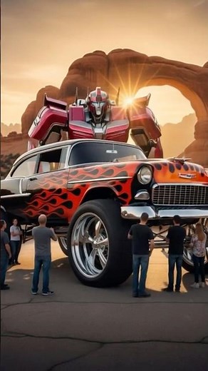 Witness the EPIC 55 Chevy TRANSFORMER AI ROBOT Car Stunt