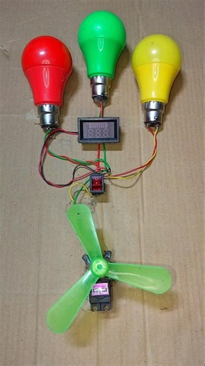 Powering 3 LED Light and Voltmeter With New Gear Motor Generator #dcmotor #tech #shorts