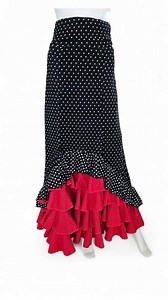 Flamenco Skirt Falda De Flamenco Rehearsal Class Black Polka Dots and Red - Etsy