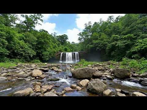 🌬️ Crystal Clear Waterfall Sounds | 12 Hour Live Nature View