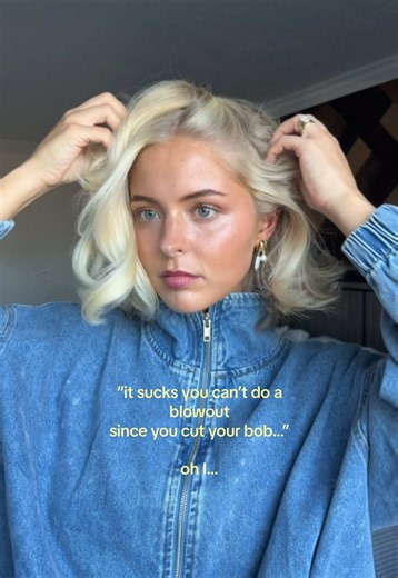 actually… I can do it in 7 minutes 🤷🏼‍♀️ #bobhairstyle #bobhaircut #hairblowout #hairinspo #shorthairstyles