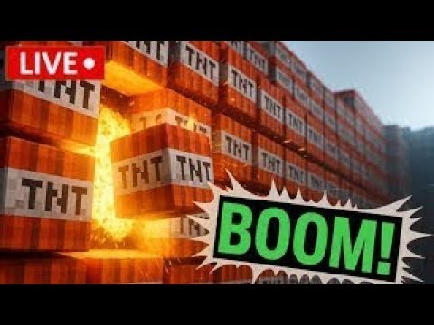 Minecraft - BLUE TNT Village #minecraft #shortslive #shortsfeed