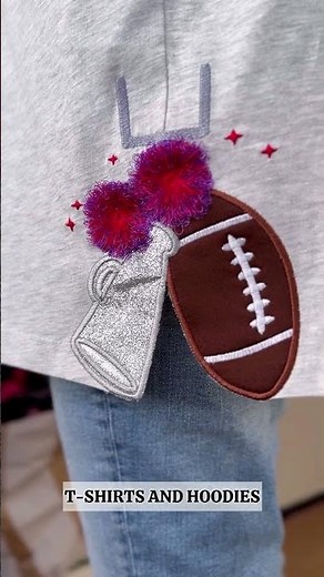 Cheerleader Cheer Pom Pom Megaphone Side Split #cheerleader #megaphone #embroiderydesigns