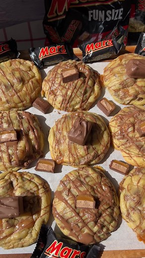 Mars Bar Cookies Recipe with Caramel Center