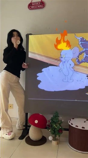 Poor Jerry... getting bullied by the giant screen again!#Dangbei #4kprojector #Projector #4K #Laser