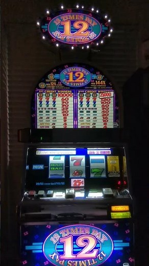 IGT S2000 12 Times Pay 3 Reel 25¢ Slot Machine with topper