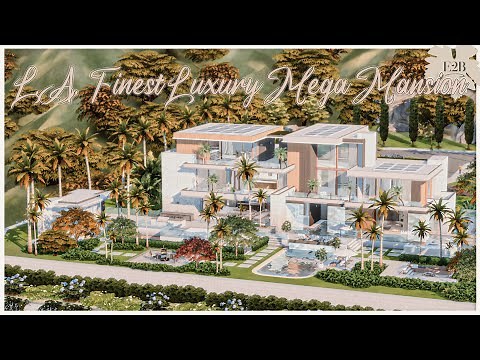 L.A. FINEST LUXURY MEGA MANSION | Sims 4 CC Speed Build | DOWNLOAD LINK (TRAY+CC+CC LINKS)