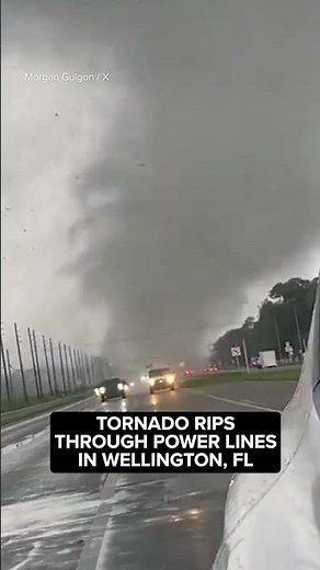 Tornado ripping through power lines as Hurricane Milton approaches Florida