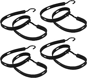The Better Bungee 4PKSS36NBK Polyurethane Slotted Bungee Strap with Over-Molded Nylon Hooks (4 Pack), 36", Black