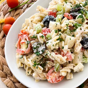 The HEALTHIEST Creamy Pasta Salad | Quick & Easy 30 Minute Recipe