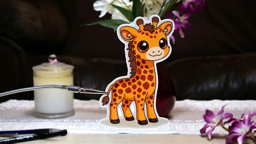 Giraffe Sticker | Water Resistant Laptop Sticker | Holographic Option - Etsy