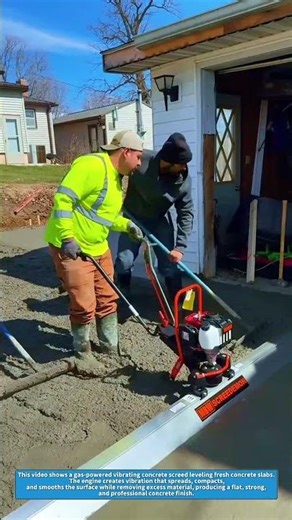 Gas-Powered Vibrating Concrete Screed Levels Slabs with Precision