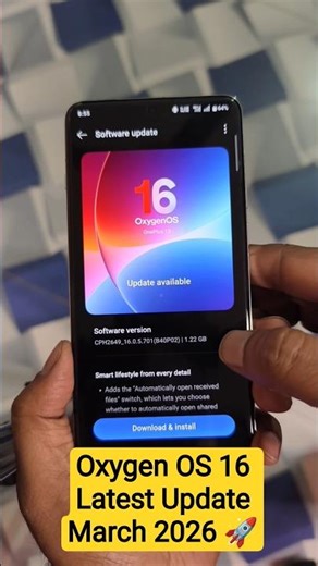 Oxygen OS 16 Latest Update March 2026 #smartphone #2026 #shorts #update #oneplus #trending #viral