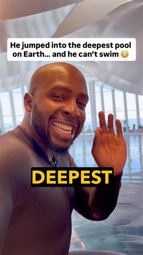 Would you jump in the deepest pool in the world? 📍Deep Dive Dubai #travel #dubai