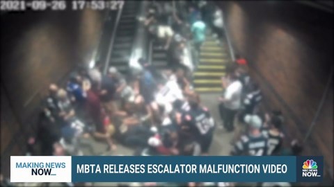 Video shows people falling on each other during September escalator malfunction near Boston
