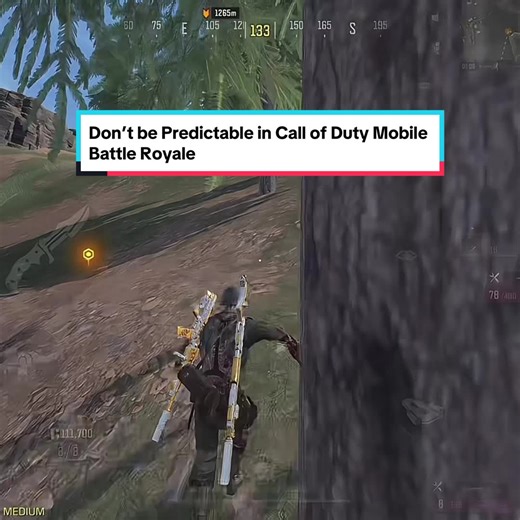 Don’t be Predictable in Call of Duty Mobile Battle Royale Never stay still for too long. You must always make sure to be constantly moving at all times. As you can see I’ve been spotted by an enemy which meant that I had to strategize immediately since I knew that he wouldn’t be alone in CODM BR. One enemy goes down but his teammates weren't too far behind so I had to continue to play the situation accordingly. Being predictable is usually what gets most individuals turned into a loot box so tha