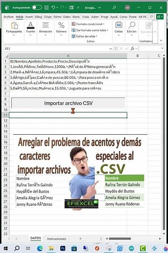 Fix strange characters in Excel