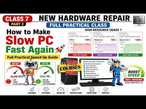 PC Running Slow? Fix High CPU, RAM & Disk Usage Easily | (Class 7 Part 2) |