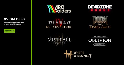 DLSS 4 With Multi Frame Generation Multiplying Frame Rates In ARC Raiders, Deadzone: Rogue, Diablo IV Season 8 & Where Winds Meet This Week