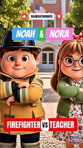Firefighter 🧑‍🚒 vs Teacher 🧑‍🏫 | Noah & Nora 🇺🇸🇬🇧 #Shorts