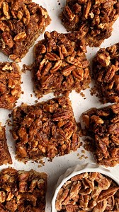 MY NUMBER ONE PECAN PIE DESSERT!🥧aka a holiday tradition on our home every single season!!! i first start making these because it’s a lazy girl guide to pecan pie but then when my husband found out he had to start a gluten free lifestyle, these really took over for us!!! plus they’re dairy-free and grain-free. comment “PECAN” and i’ll message you how to make these. lmk if you try them too!!! https://rachlmansfield.com/the-best-ever-healthy-pecan-pie-bars-paleo-vegan/ | rachLmansfield