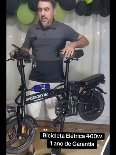 Bicicleta Elétrica 400W Dobrável para Lazer e Transporte