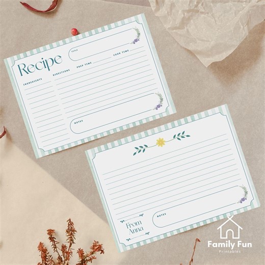 Personalized Cooking Recipe Card Printable PDF Template Kitchen Recipe Card Family Cooking Ingredient Card Fillable Recipe Minimalistic Card - Etsy