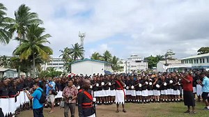 240 new Police Officers of the Fiji Police Force sing a hymn after their pass-out parade at the Fiji Police grounds at Nasova in Suva. Video by IAN CHUTE #police #Waluwalu | The Fiji Times