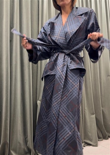 SAINT LAURENT Rive Gauche 1985 Check Pattern Trench Coat OS - Etsy