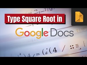 How to Type Square Root Symbol in Google Docs (SIMPLE TUTORIAL)