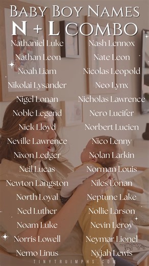 Baby Boy Names With N and L #middlenames #babynameslist #babyboyontheway #pregnantmama #babiesoftiktok #boymom #babynames #fyppage | Baby Names Tinytruimphs