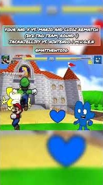 Four/X VS. Mario/Luigi REMATCH (Round 1) | M.U.G.E.N #mugen #bfdi #supermario #shorts