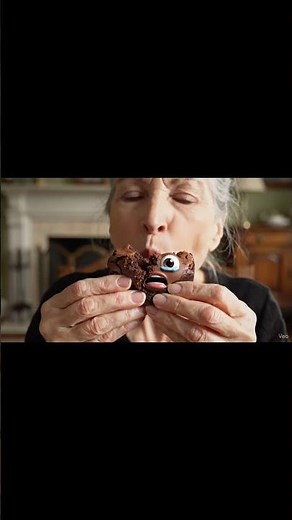 ASMR Eating Brownies 🍫 With A Cute Face And Sad Expressions #asmr #asmrsounds #ai #brownie #shorts