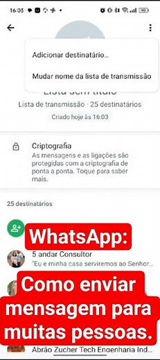 Lista de Distribuição no #whatsapp