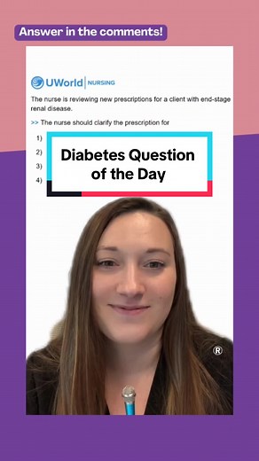 Check out our #uworld NCLEX® Question of the Day! Can you answer this question? Let us know your answer in the comments and save it later to help with your studying! #uworldnursing #NCLEX #NCLEXTips #UWQuestionoftheday #nursingstudent #nursingschool #nclexprep #nclexrn