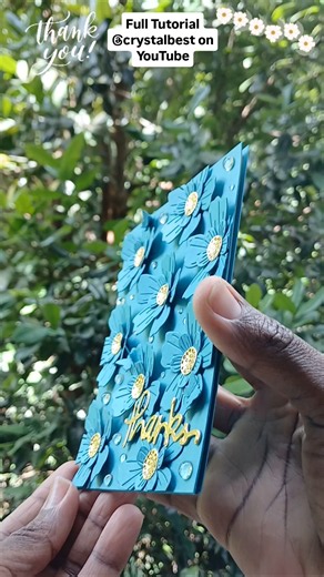 🌸 Full Floral Background Thank You Card #diy #papercraft #youtubeshorts