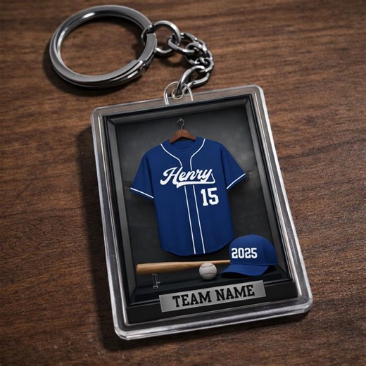 Personalized Baseball Jersey Acrylic Keychain, Custom Name Number Team Color, Sports Gift for Player - Etsy