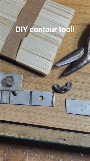 DIY contour tool using popsicle sticks.