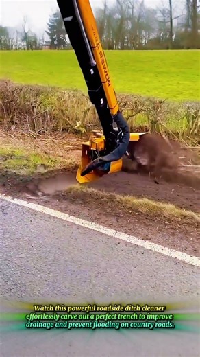 Powerful Roadside Ditch Cleaner Clearing Debris With Incredible Precision