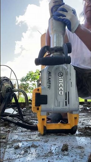 setting up a demolition hammer drill