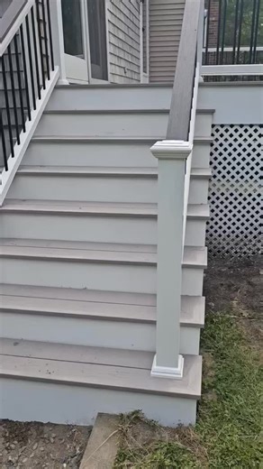 New timbertech slate grey deck with timbertech dark hickory privacy wall #capecod #murrayconstruction #builder @timbertech @azekexteriors | MurrayConstruction