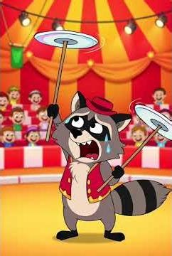 Funny Circus Cat Spinning Discs with Both Hands | Cute Cartoon Cat Video